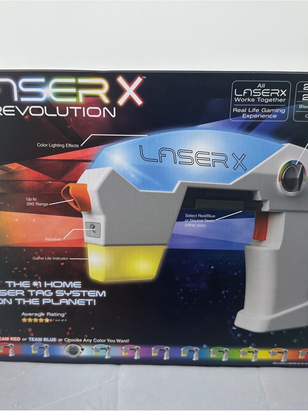 LASER X REVOLUTION 200' RANGE MICRO DOUBLE BLASTERS FOR TWO PLAYERS NEW IN BOX